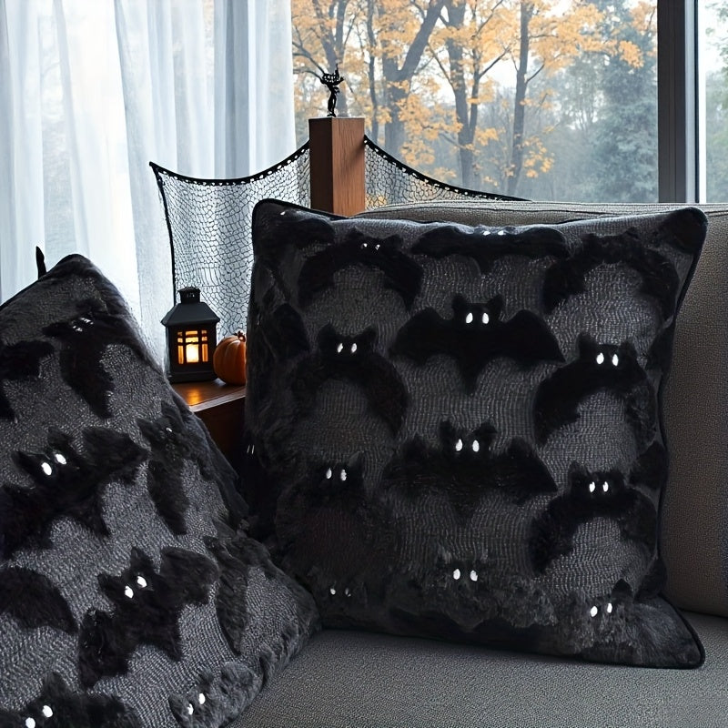 3D Black Bat Pillow Cover