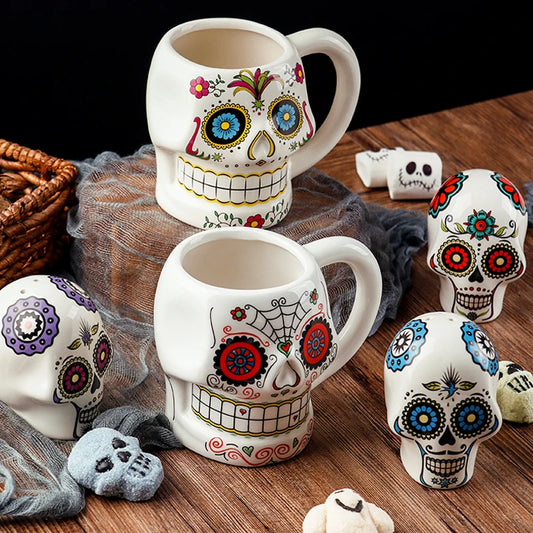 Ceramic Calavera Skull Mug