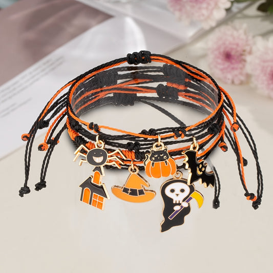6pcs Halloween Charm Bracelet Set