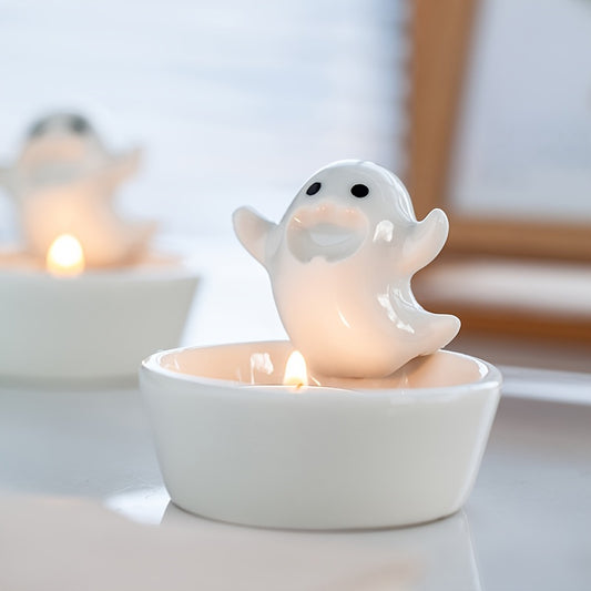 Ceramic Ghost Tea Light Candle Holder