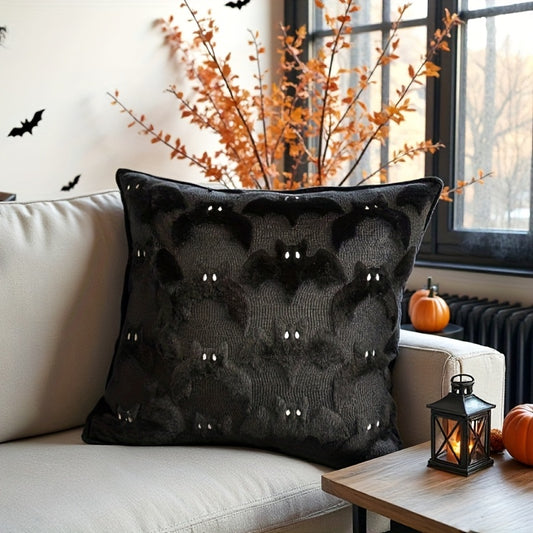 3D Black Bat Pillow Cover